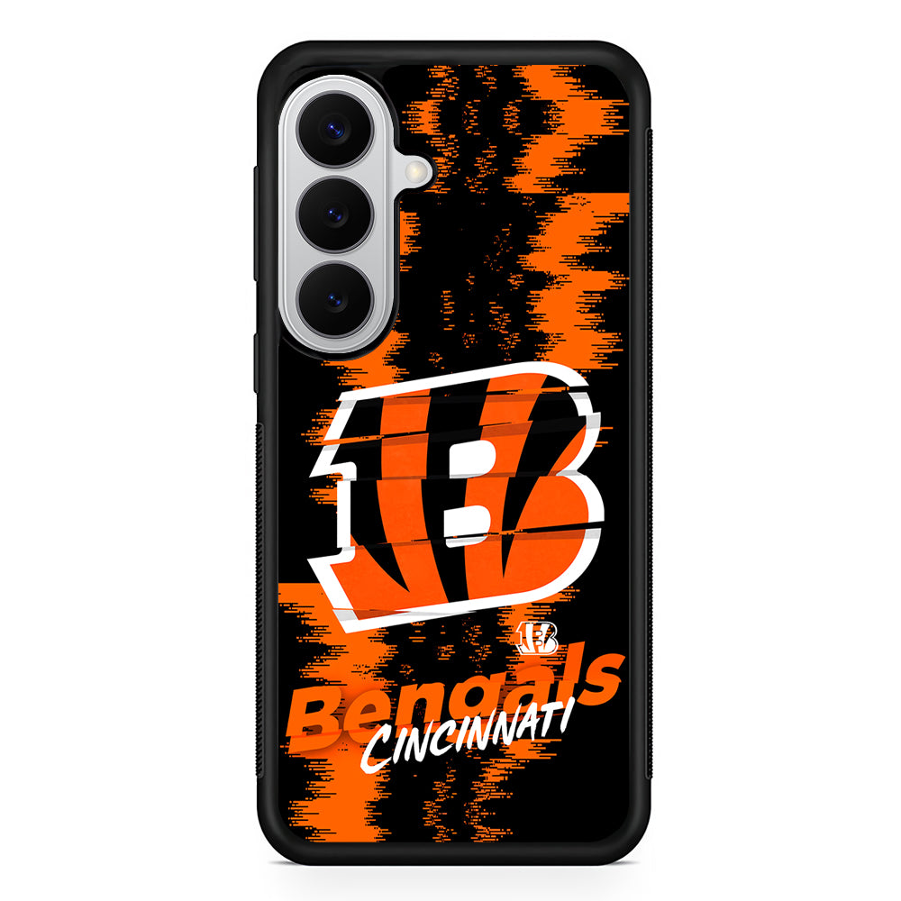 Cincinnati Bengals Abstract Color Samsung Galaxy S26 Case | Protective Rubber Cover
