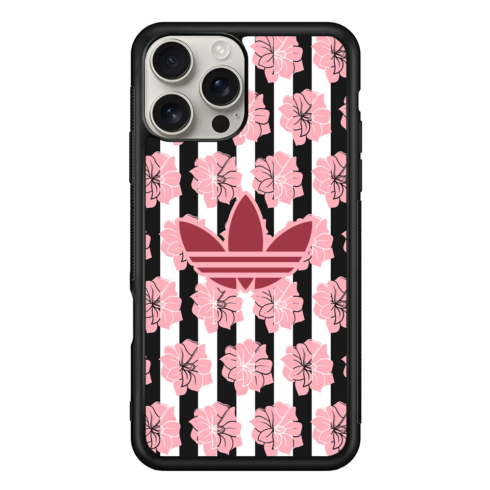 Adidas Pink Flowers iPhone 16 Pro Max Case | Durable Everyday Protective Cover