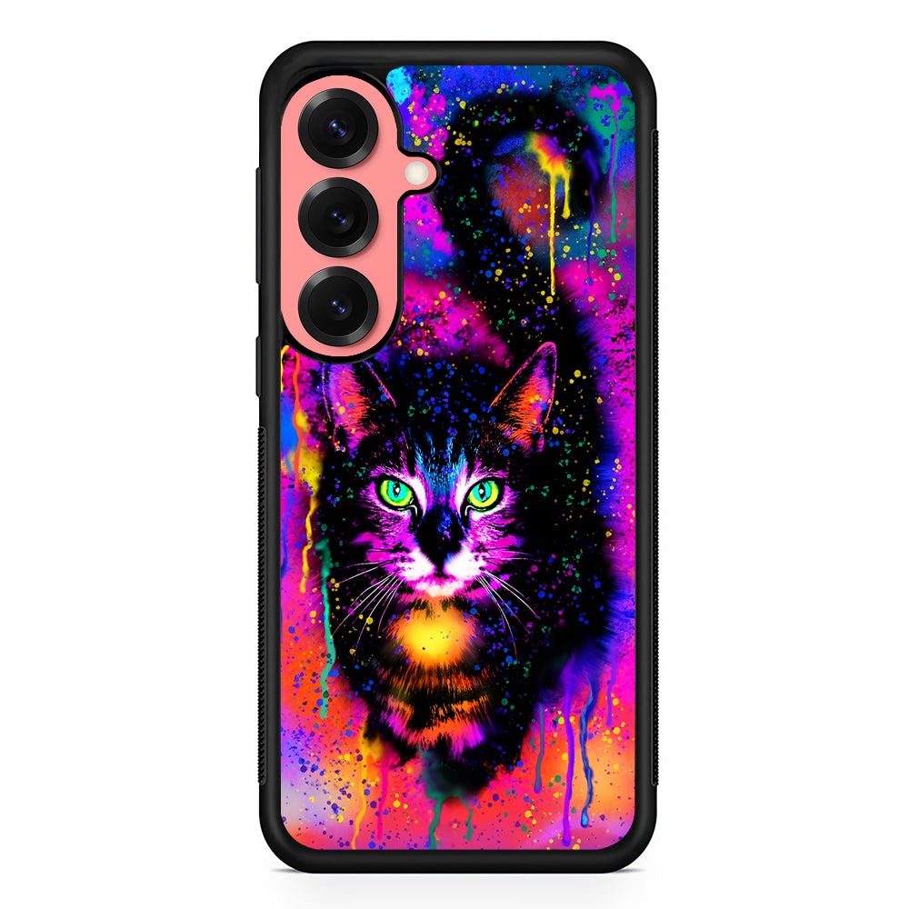 Cute Rainbow Cat Painting Samsung Galaxy S25 Case | Protective Case for Samsung Galaxy S25