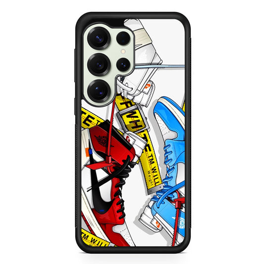 Nike Air x Off White Shoes Colase Samsung Galaxy S25 Ultra Case | Slim Rubber Case for Samsung Galaxy S25 Ultra
