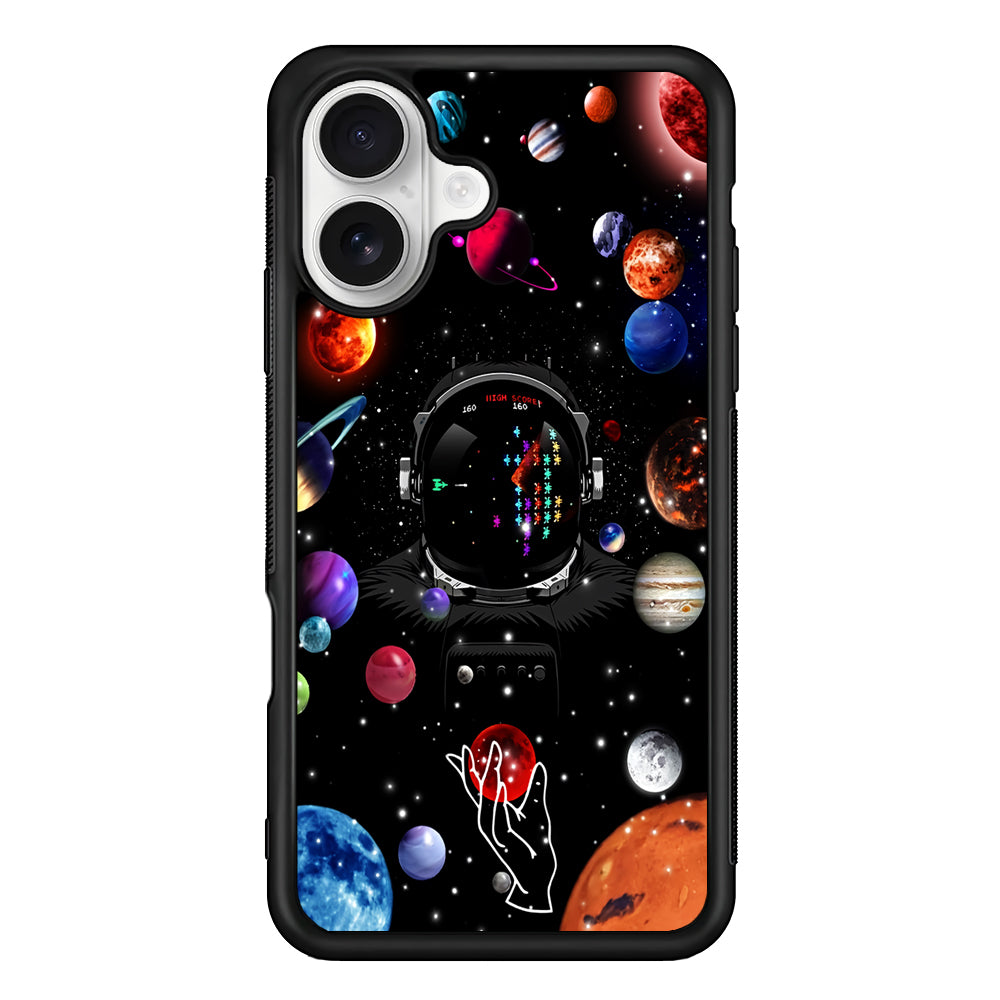 Astronaut Vintage Space Game iPhone 16 Plus Case | Durable Protective Rubber Cover