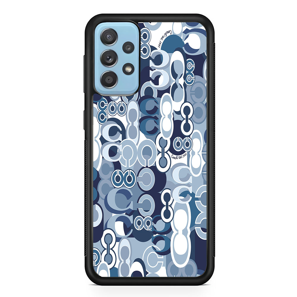 Coach Blue Samsung Galaxy A72 Case | Slim Rubber Case for Samsung Galaxy A72