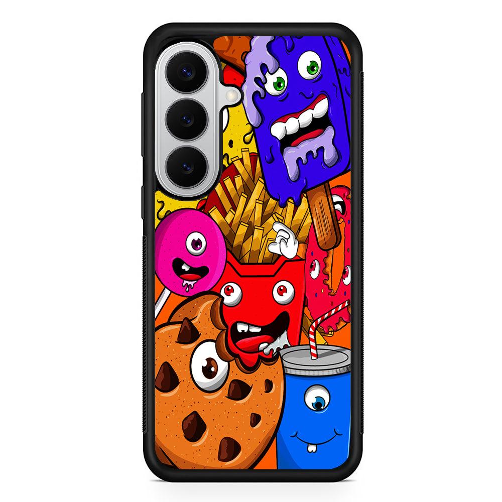 Unhealthy Food Monsters Samsung Galaxy S26 Case | Protective Rubber Cover