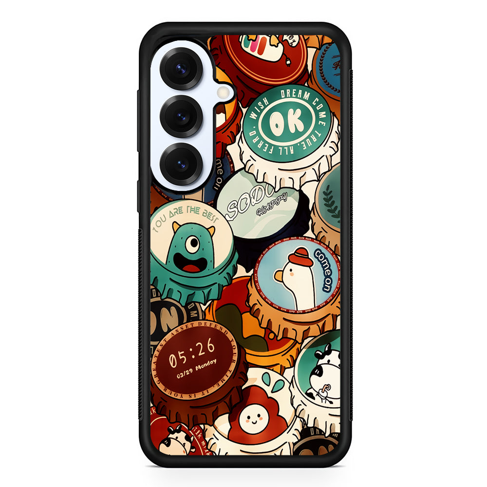 Collection of Bottle Caps Samsung Galaxy S25 Plus Case | Slim Rubber Cover for Samsung Galaxy S25 Plus