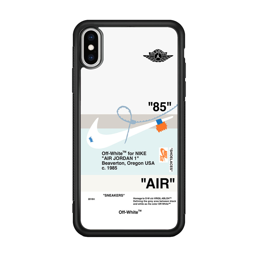 Off White x Nike Air Jordan Natural iPhone Xs Max Case | Slim Rubber Case for iPhone Xs Max