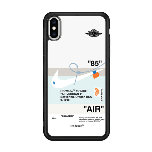 Off White x Nike Air Jordan Natural iPhone Xs Max Case | Slim Rubber Case for iPhone Xs Max