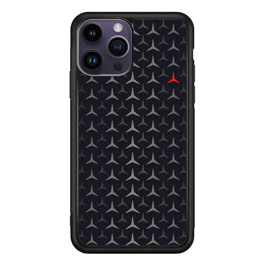 Mercedes-Benz Logos Pattern iPhone 14 Pro Max Case | Slim Rubber Case for iPhone 14 Pro Max