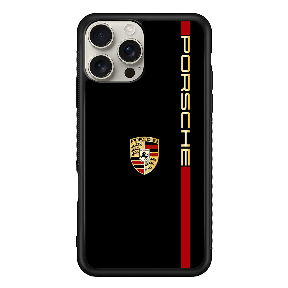 Porsche Car Logo Luxury iPhone 16 Pro Max Case | Slim Rubber Case for iPhone 16 Pro Max