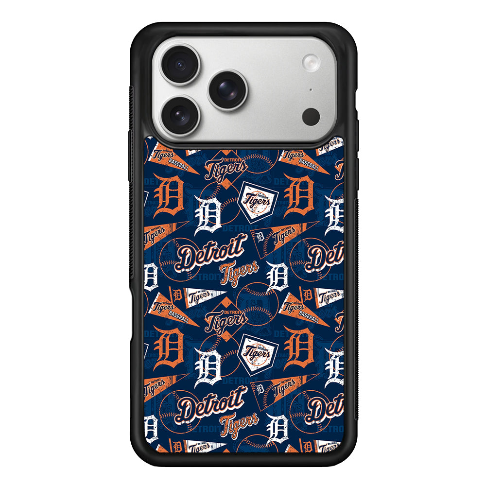 Detroit Tigers Pattern iPhone 17 Pro Case | Slim Rubber Case for iPhone 17 Pro