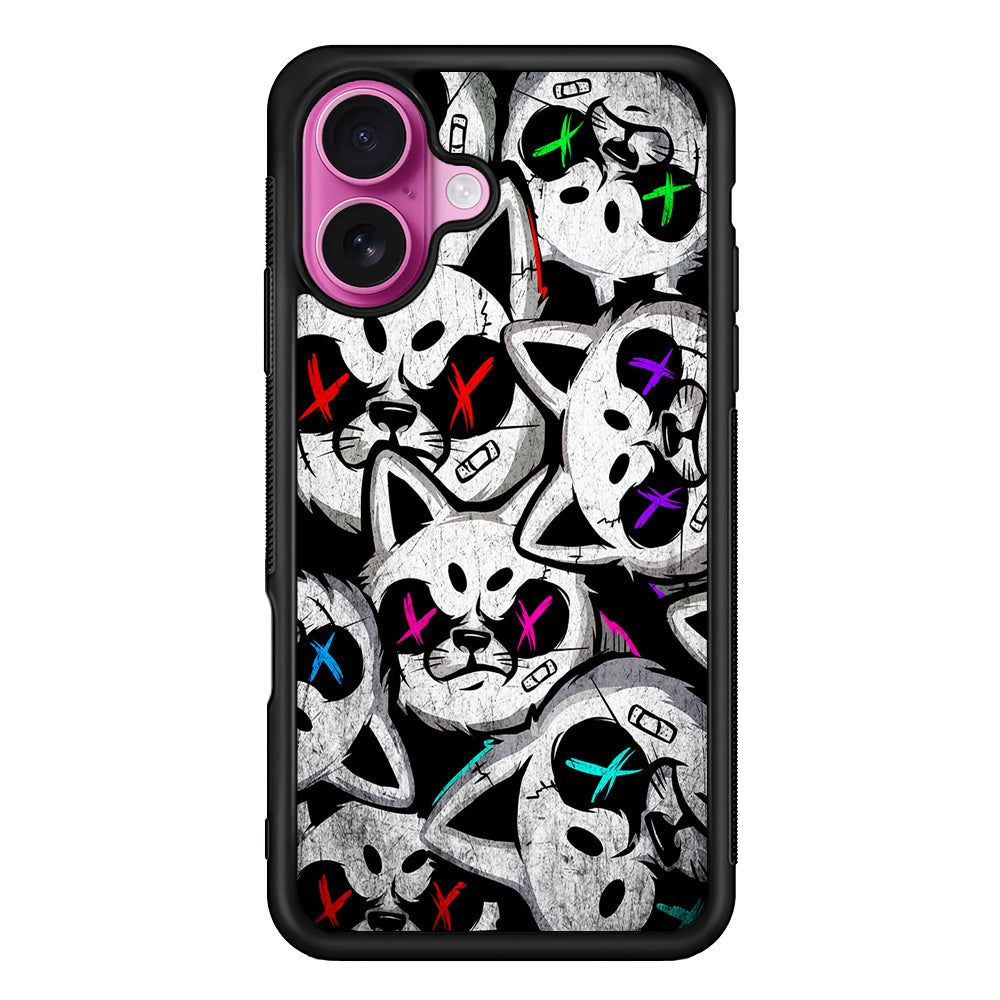 Bad Cat Heads iPhone 17 Case | Slim Protective Rubber Phone Cover