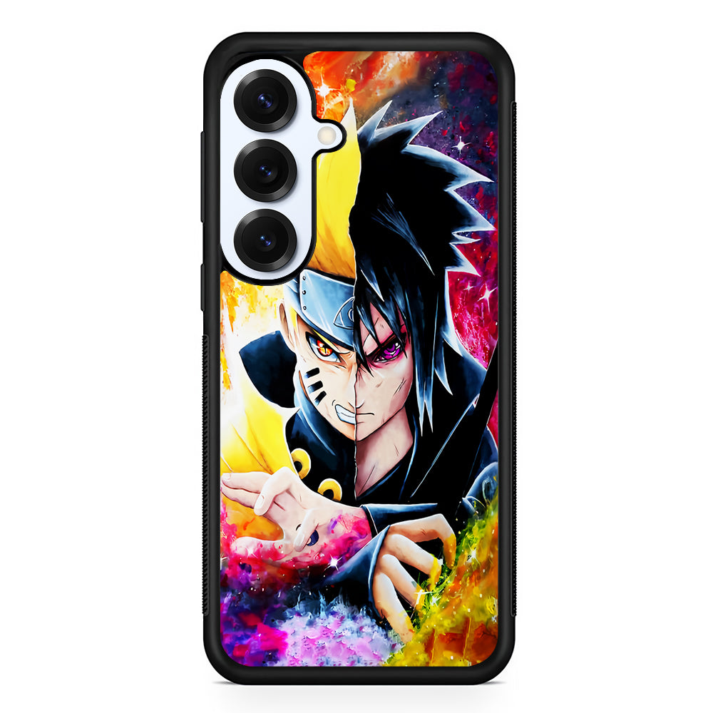 Naruto VS Sasuke Painting Art Samsung Galaxy S25 Plus Case | Slim Rubber Cover for Samsung Galaxy S25 Plus