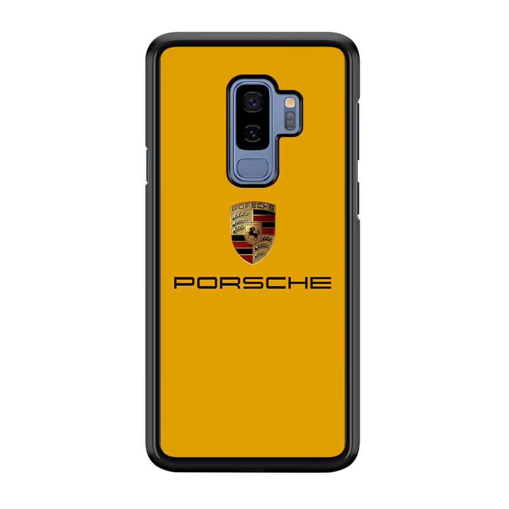 Porsche Car Logo Yellow Samsung Galaxy S9 Plus Case | Slim Rubber Case for Samsung Galaxy S9 Plus