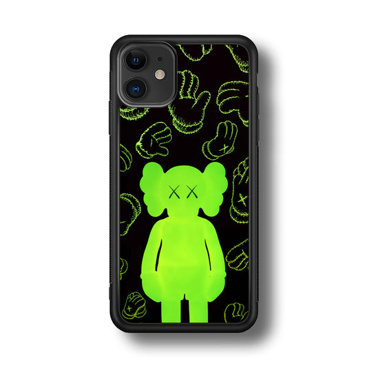 Kaws Doll Glowing Green iPhone 11 Case | Slim Rubber Case for iPhone 11
