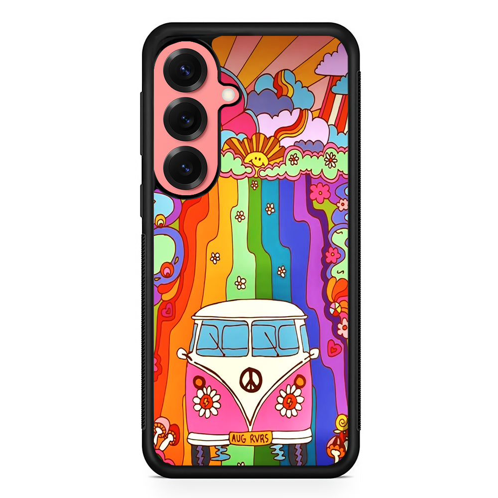 Hippie Aesthetic Rainbow Samsung Galaxy S25 Case | Protective Case for Samsung Galaxy S25