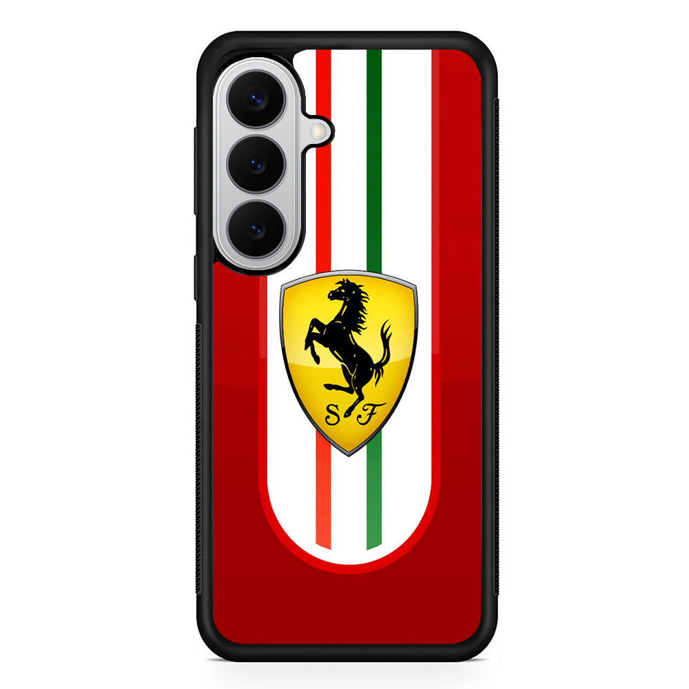 Ferrari Logo Red Samsung Galaxy S26 Case | Slim Rubber Case for Samsung Galaxy S26