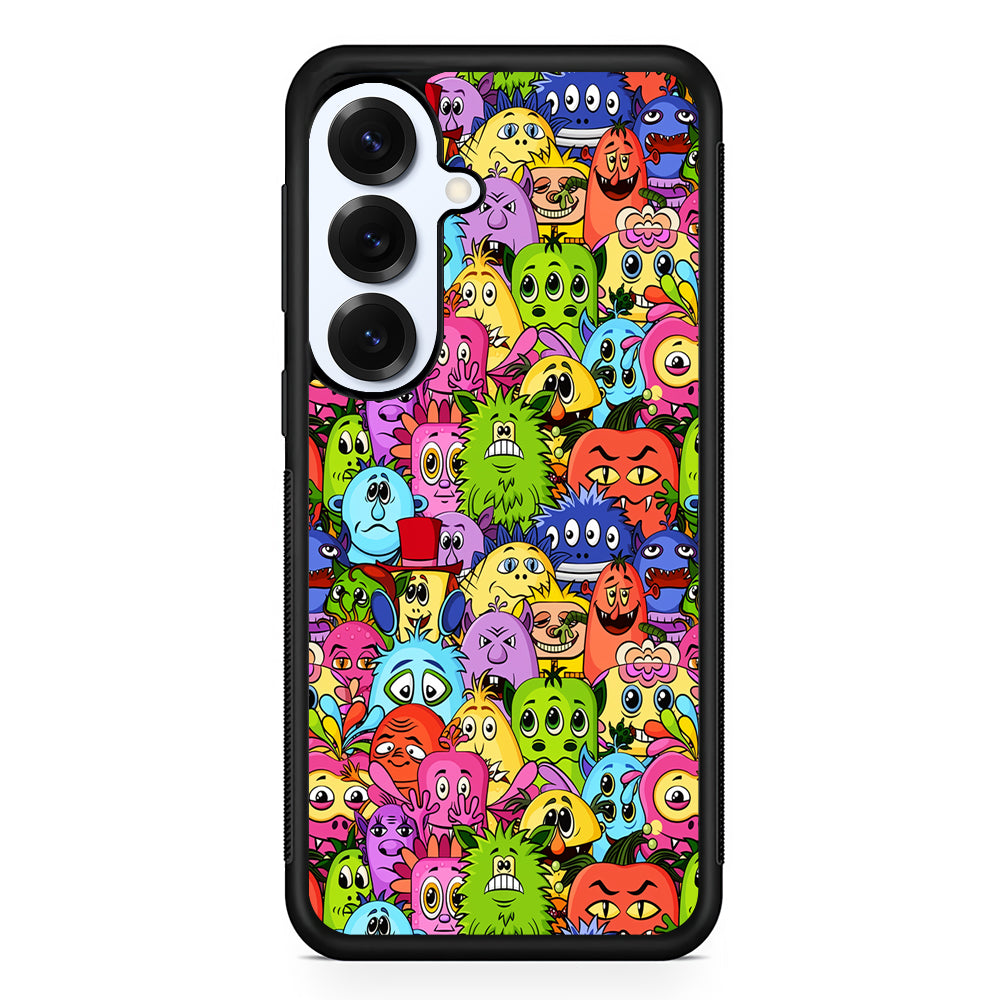 Monster Alien Cartoon Doodle Samsung Galaxy S25 Plus Case | Slim Rubber Cover for Samsung Galaxy S25 Plus