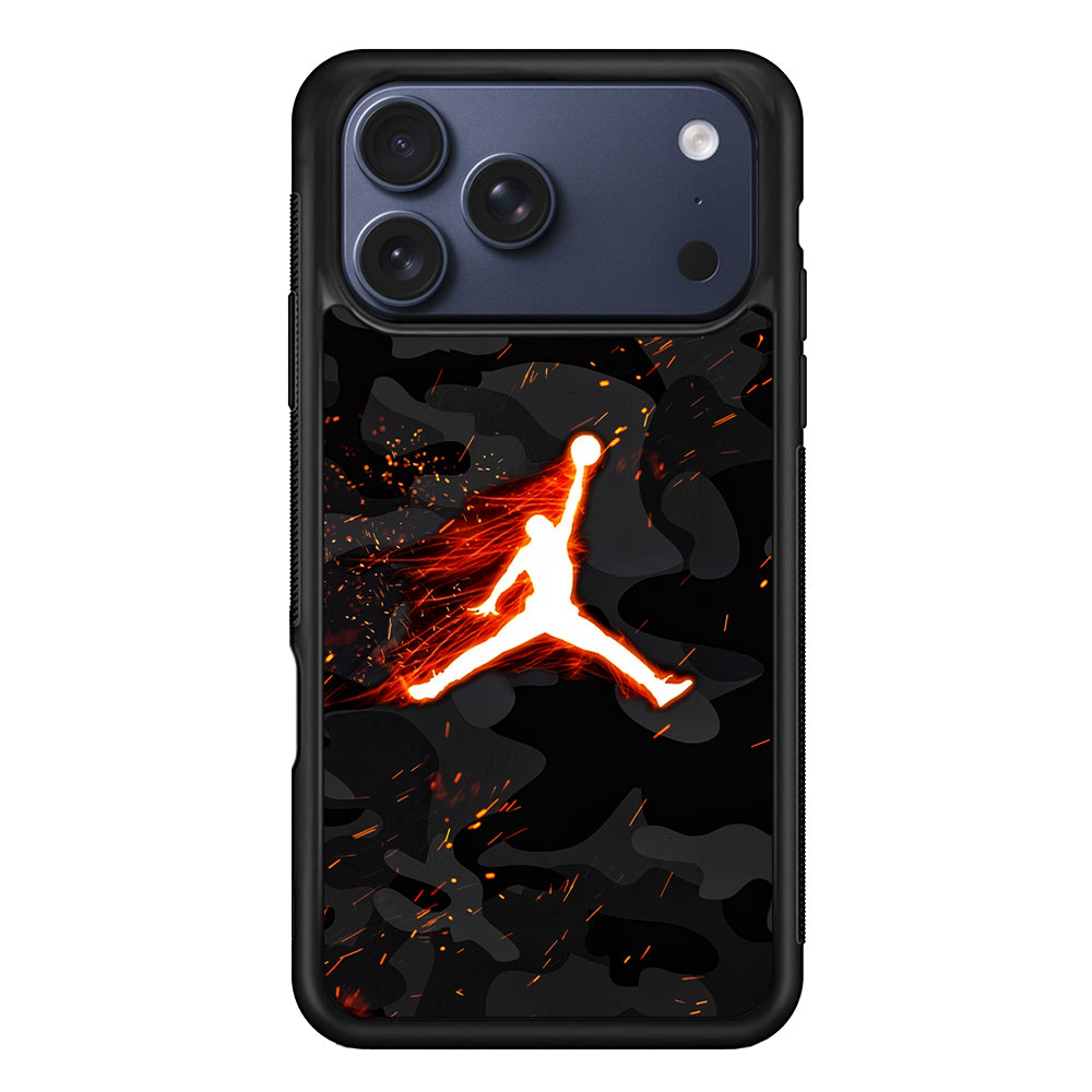Air Jordan Logo On Fire iPhone 17 Pro Max Case | Durable Rubber Case for iPhone 17 Pro Max