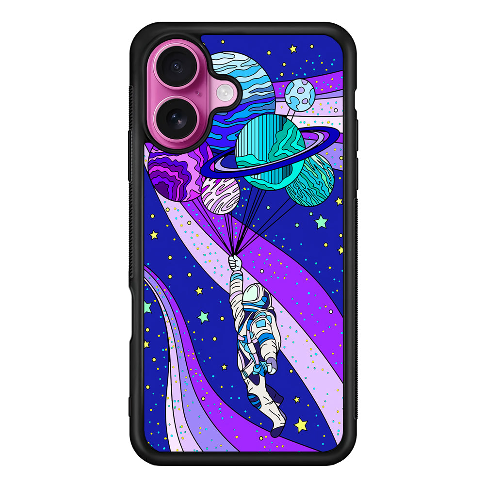 Astronaut Space Planetary Balloon iPhone 17 Case | Slim Protective Rubber Phone Cover