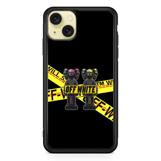 Kaws Twin Off White iPhone 15 Plus Case | Slim Rubber Case for iPhone 15 Plus
