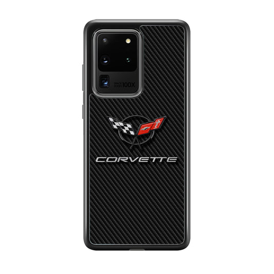 Chevrolet Corvette Logo Carbon Samsung Galaxy S20 Ultra Case | Slim Rubber Case for Samsung Galaxy S20 Ultra