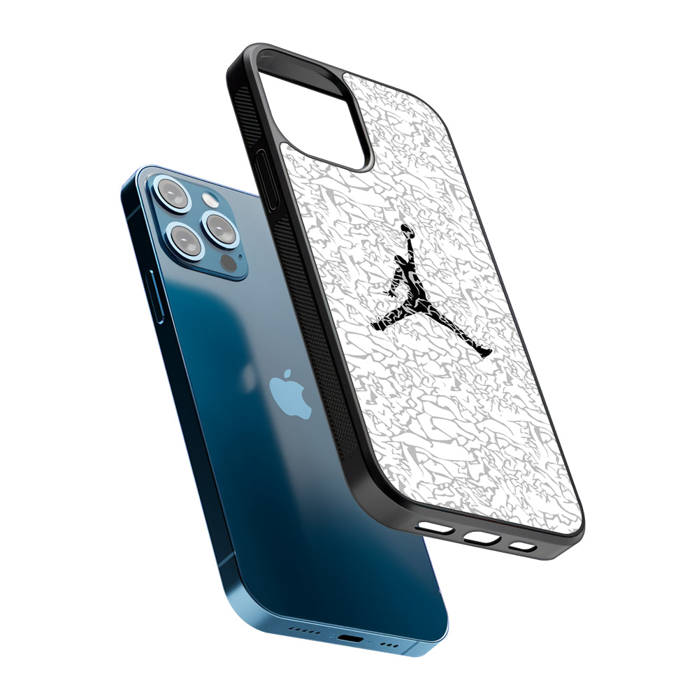 Air Jordan Gray Abstract Pattern 2D Rubber Phone Case | Slim Protective Phone Case