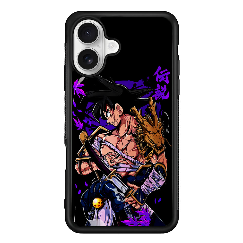 Dragon Ball Z Goku Samurai iPhone 16 Plus Case | Durable Protective Rubber Cover