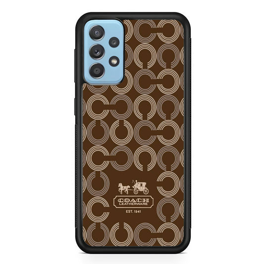 Coach Pattern Brown Samsung Galaxy A72 Case | Slim Rubber Case for Samsung Galaxy A72