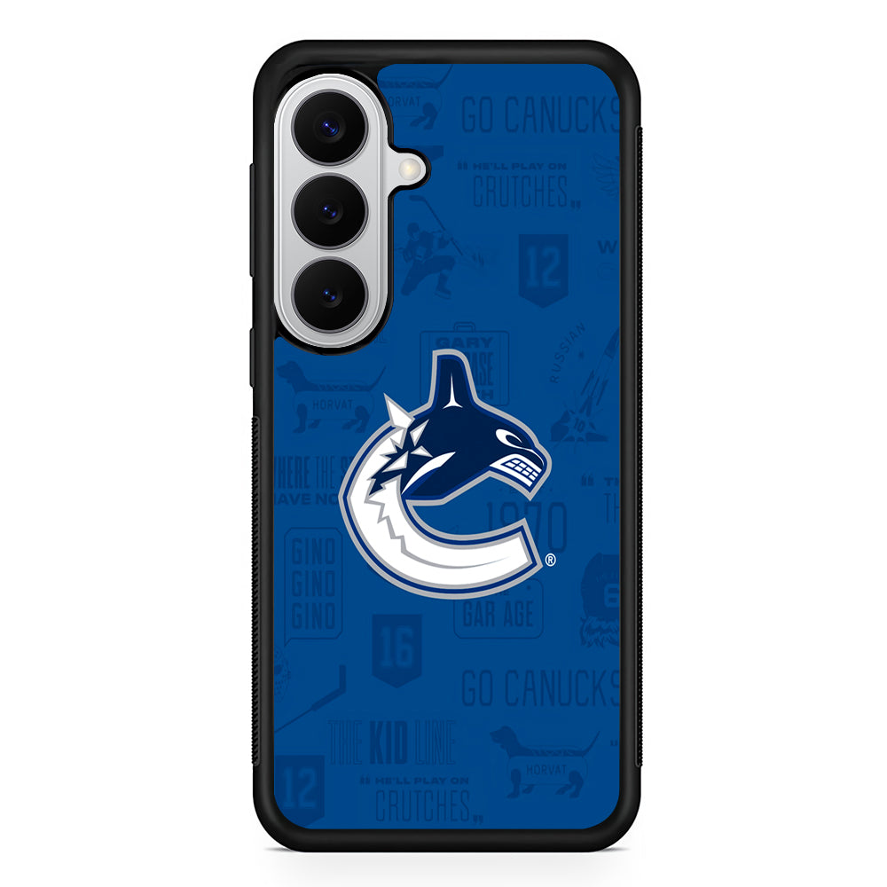 Vancouver Canucks Pattern Samsung Galaxy S26 Case | Protective Rubber Cover