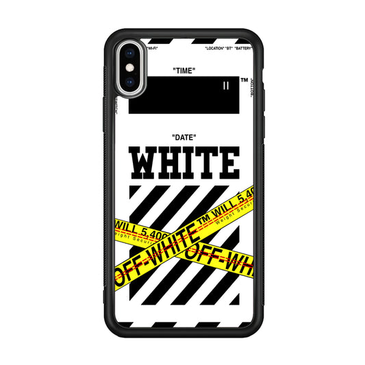 Off White Warning Line iPhone Xs Max Case | Slim Rubber Case for iPhone Xs Max