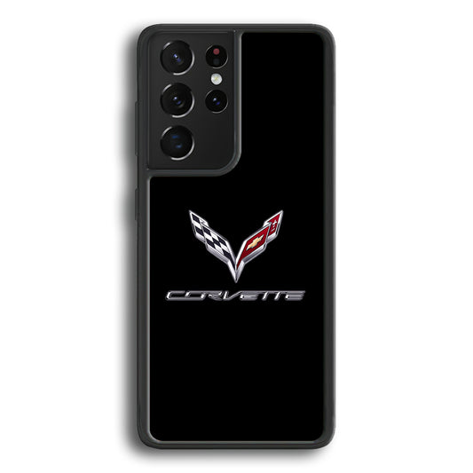 Chevrolet Corvette Logo Black Samsung Galaxy S23 Ultra Case | Slim Rubber Case for Samsung Galaxy S23 Ultra