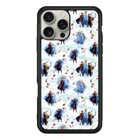 Elsa Anna Frozen Pattern Autumn iPhone 16 Pro Max Case | Stylish Protective Case for iPhone 16 Pro Max