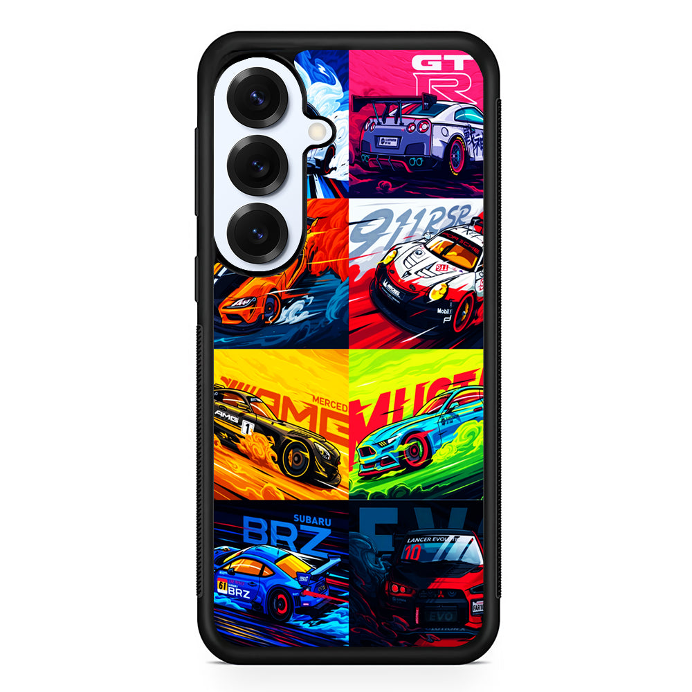 Sports Car Collection Art Samsung Galaxy S25 Plus Case | Slim Rubber Cover for Samsung Galaxy S25 Plus