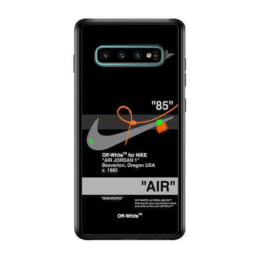 Off White x Nike Air Jordan Black Samsung Galaxy S10 Plus Case | Slim Rubber Case for Samsung Galaxy S10 Plus