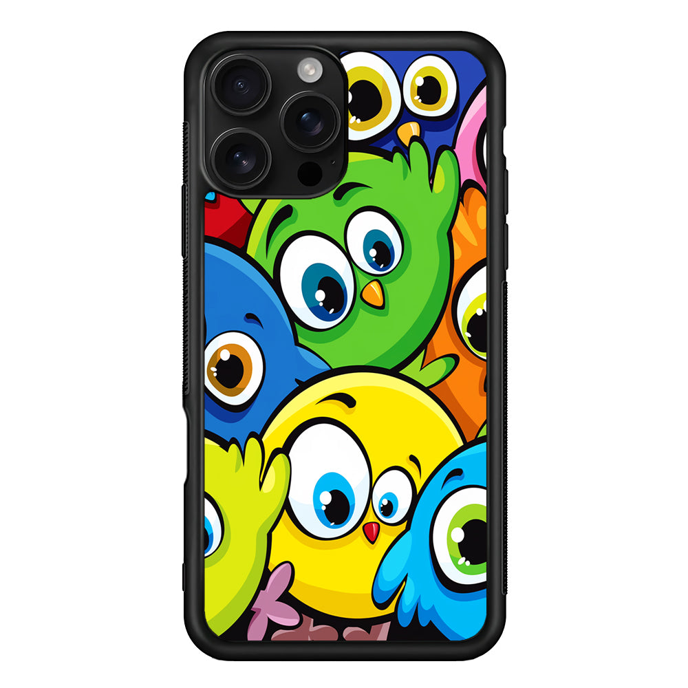 Funny Cartoon Birds iPhone 16 Pro Case | Durable Protective Case for iPhone 16 Pro