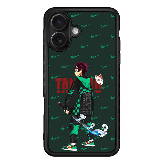 Nike on Tanjiro Suit iPhone 16 Case - Oxvistore