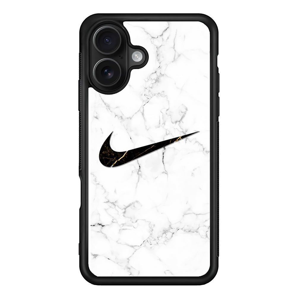 Nike Gold Line in Marble iPhone 16 Case - Oxvistore