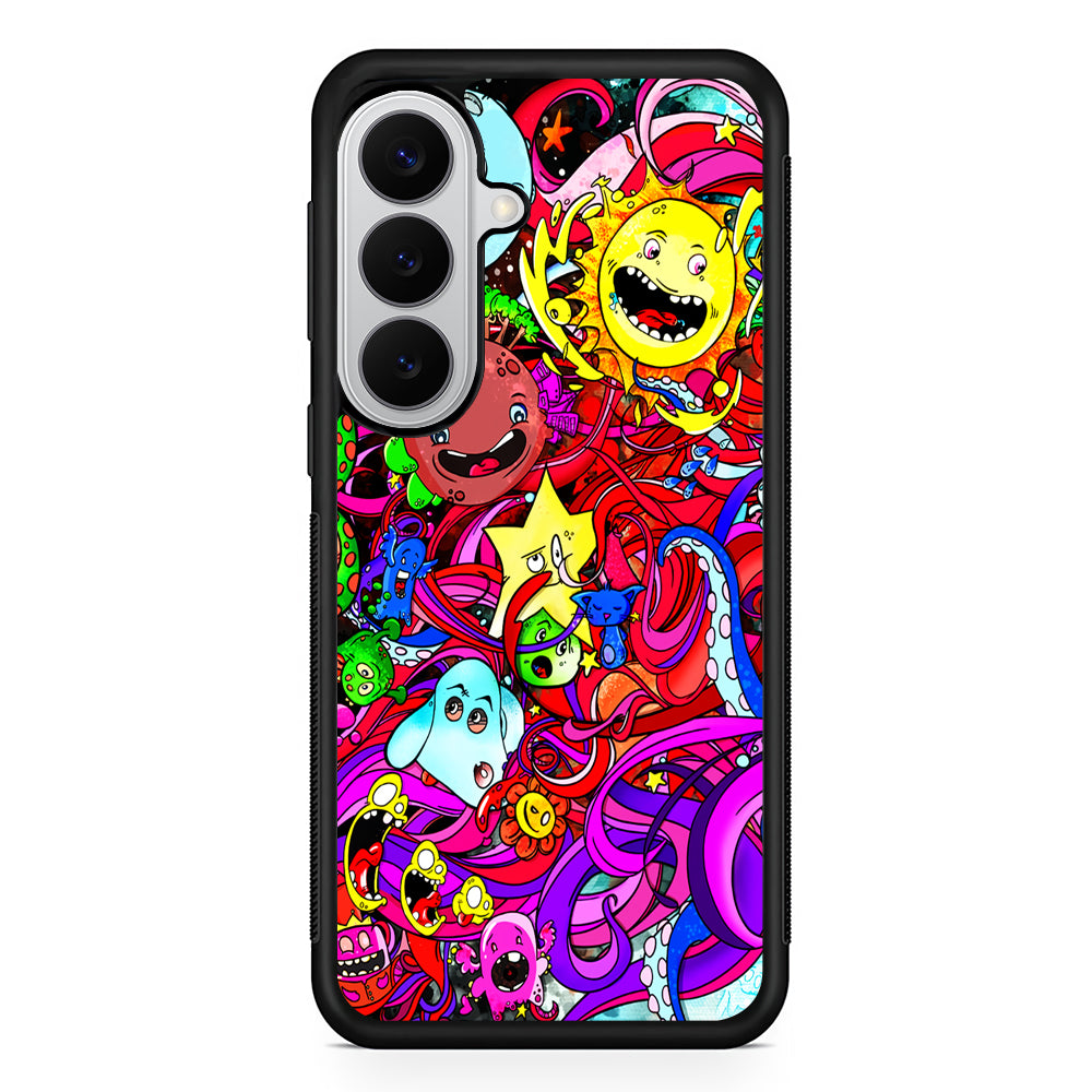 Planet Galaxy Doodle Art Samsung Galaxy S26 Case | Protective Rubber Cover