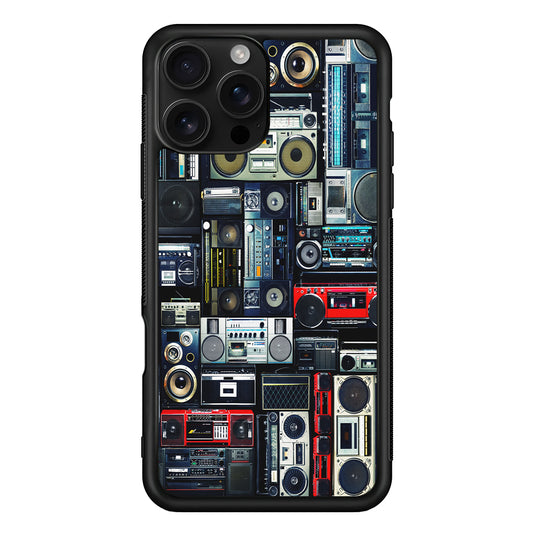 Hip Hop Cassette Tape Radio iPhone 16 Pro Case | Durable Protective Case for iPhone 16 Pro