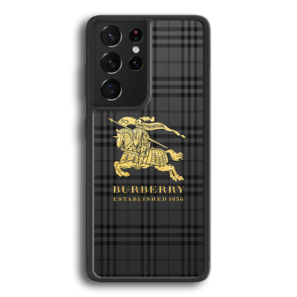 Burberry Simple Dark Grey Samsung Galaxy S24 Ultra Case | Slim Rubber Case for Samsung Galaxy S24 Ultra