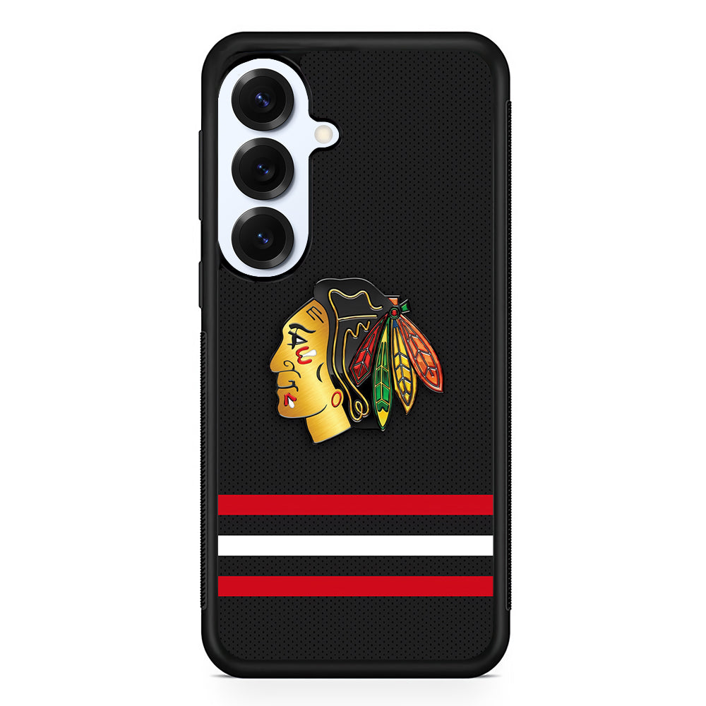 Chicago Blackhawks Pattern Samsung Galaxy S25 Plus Case | Slim Rubber Cover for Samsung Galaxy S25 Plus