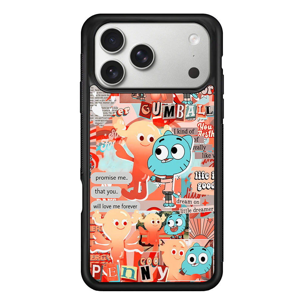 Gumball and Penny Aesthetic iPhone 17 Pro Case | Slim Rubber Case for iPhone 17 Pro