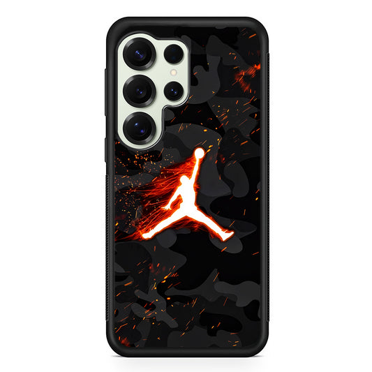 Air Jordan Logo On Fire Samsung Galaxy S25 Ultra Case | Durable Rubber Case for Samsung Galaxy S25 Ultra