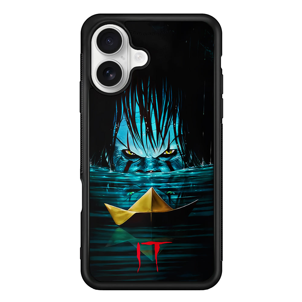 Pennywise IT Poster Art iPhone 16 Plus Case | Durable Protective Rubber Cover