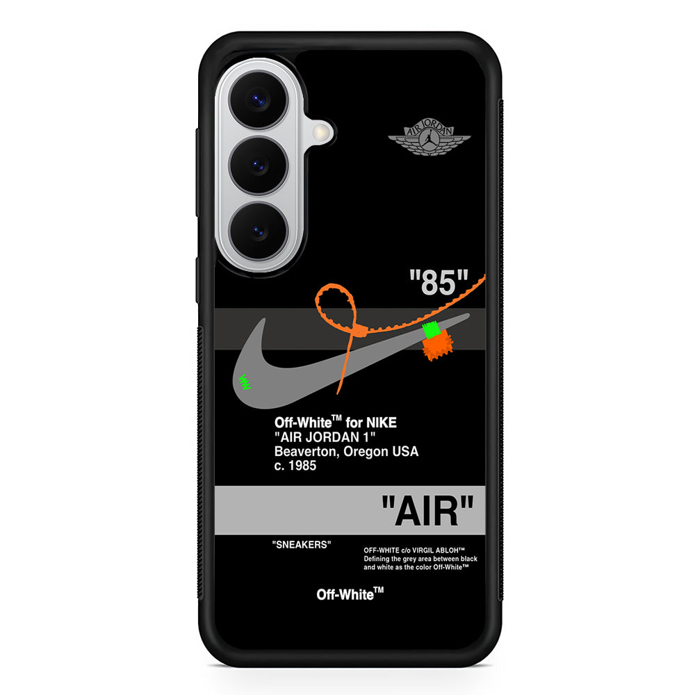 Off White x Nike Air Jordan Black Samsung Galaxy S26 Case | Slim Rubber Case for Samsung Galaxy S26
