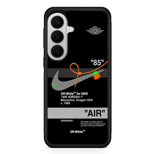 Off White x Nike Air Jordan Black Samsung Galaxy S26 Case | Slim Rubber Case for Samsung Galaxy S26