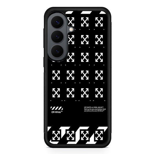 Off White Logo Black Pattern Samsung Galaxy S26 Plus Case | Slim Rubber Case for Samsung Galaxy S26 Plus
