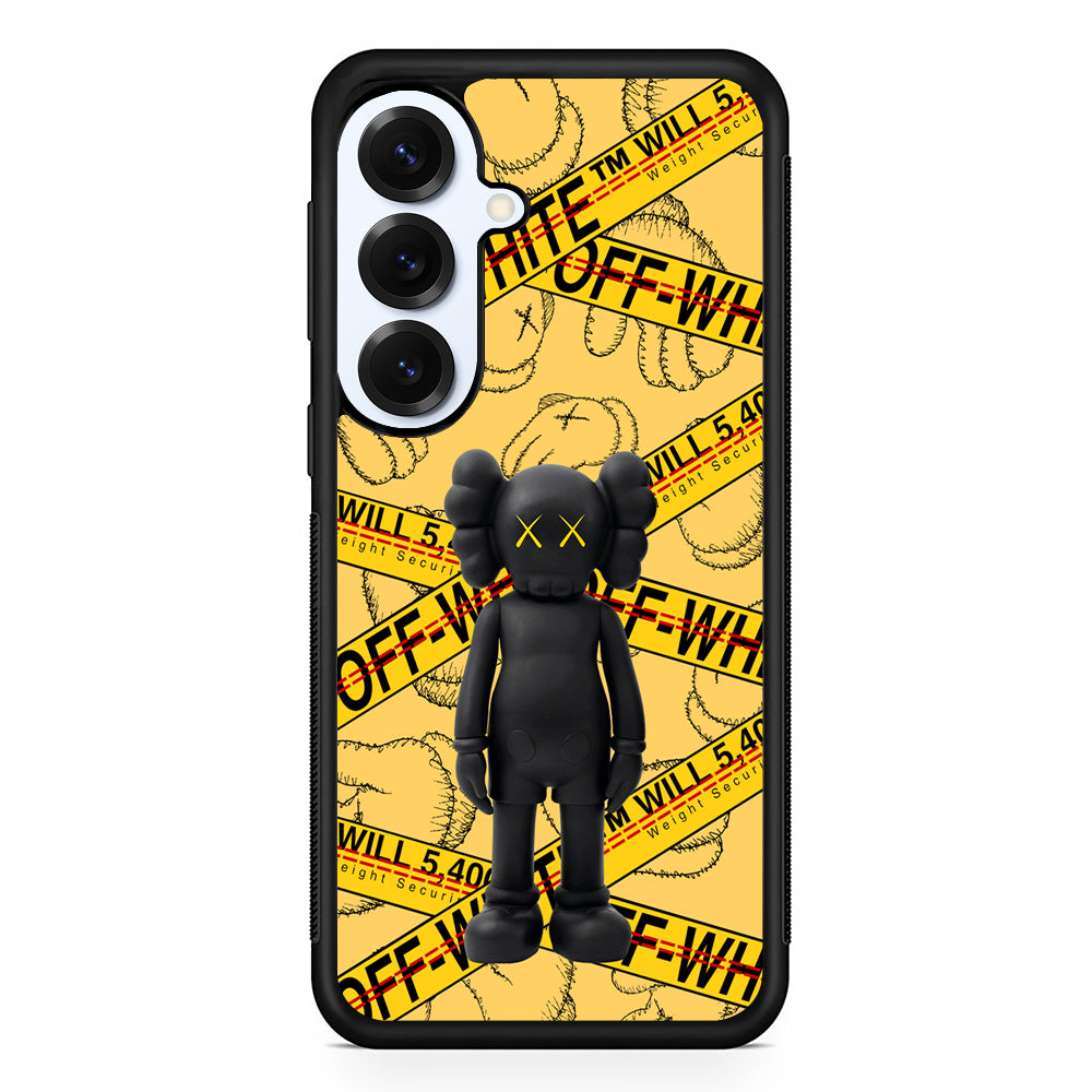 Kaws x Off White Yellow Belt Samsung Galaxy S25 Plus Case | Slim Rubber Case for Samsung Galaxy S25 Plus