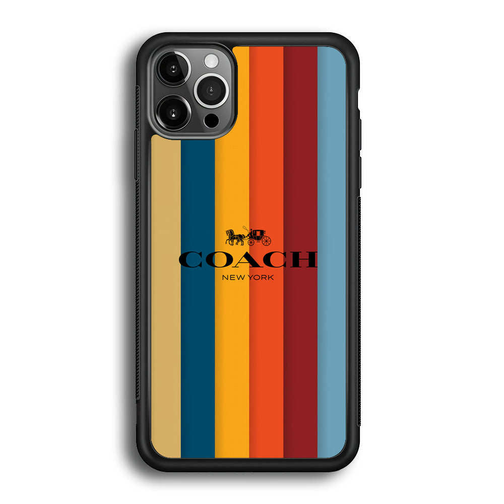 Coach Vertical Colorfull iPhone 12 Pro Max Case | Slim Rubber Case for iPhone 12 Pro Max