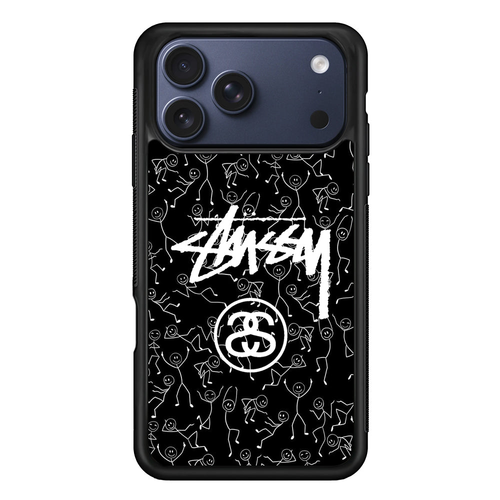 Stussy People Dancing iPhone 17 Pro Max Case | Slim Rubber Case for iPhone 17 Pro Max