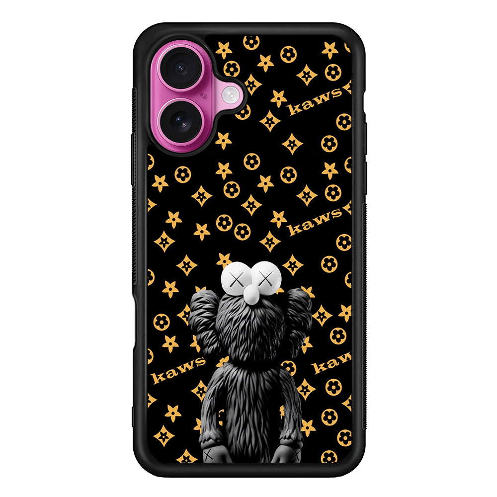 Louis Vuitton X Kaws Black Background iPhone 17 Case | Slim Rubber Case for iPhone 17